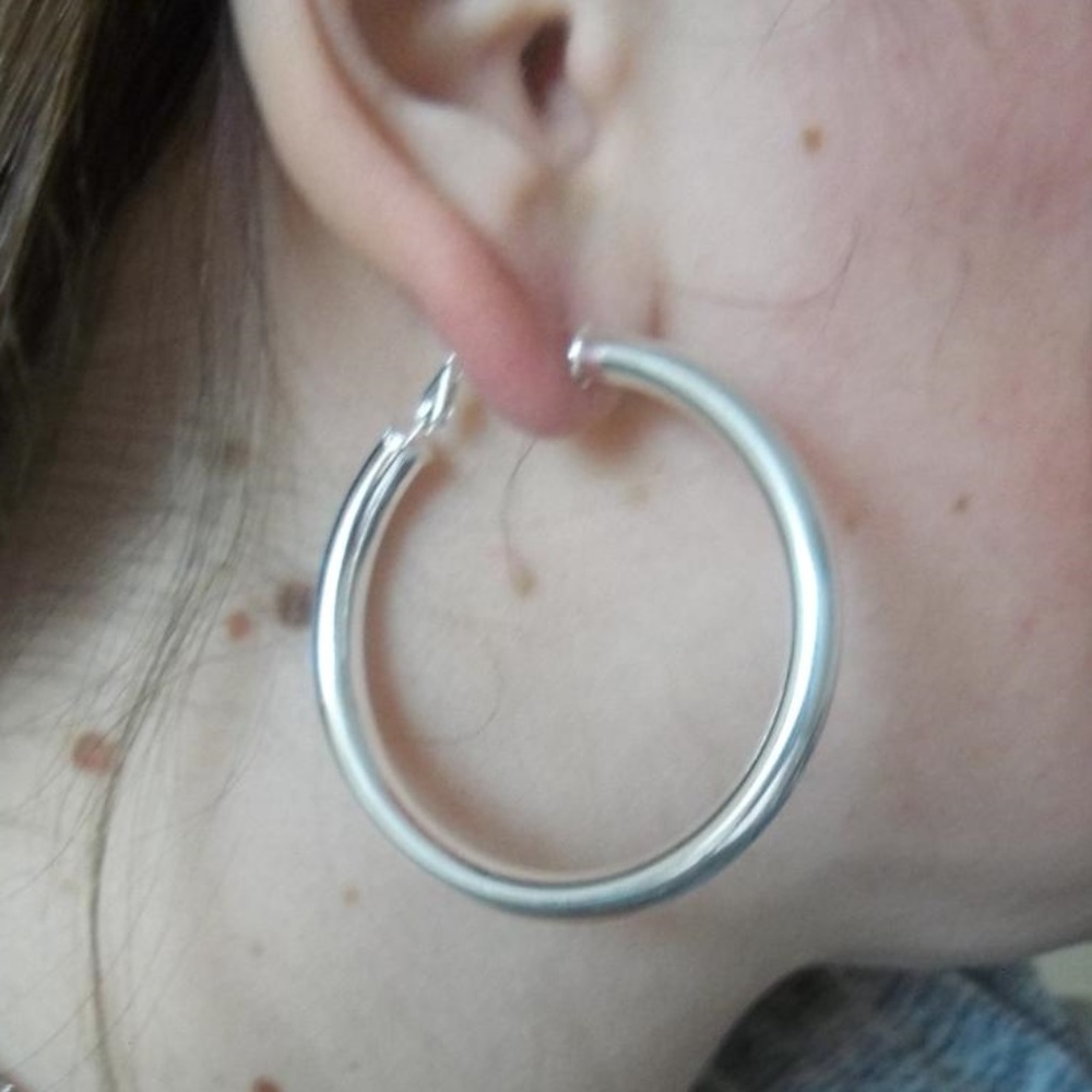 Earrings silver circle fashion bohema big - Picture 2 of 6